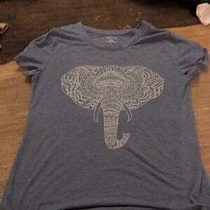 Zoe + Liv Heathered Charcoal Crewneck Tee